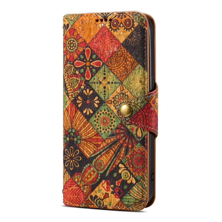 For Samsung Galaxy S24 5G Denior Flower Language Series Cork Fabric Oil Edge Leather Phone Case(Autumn) - Galaxy S24 5G Cases by Denior | Online Shopping UK | buy2fix