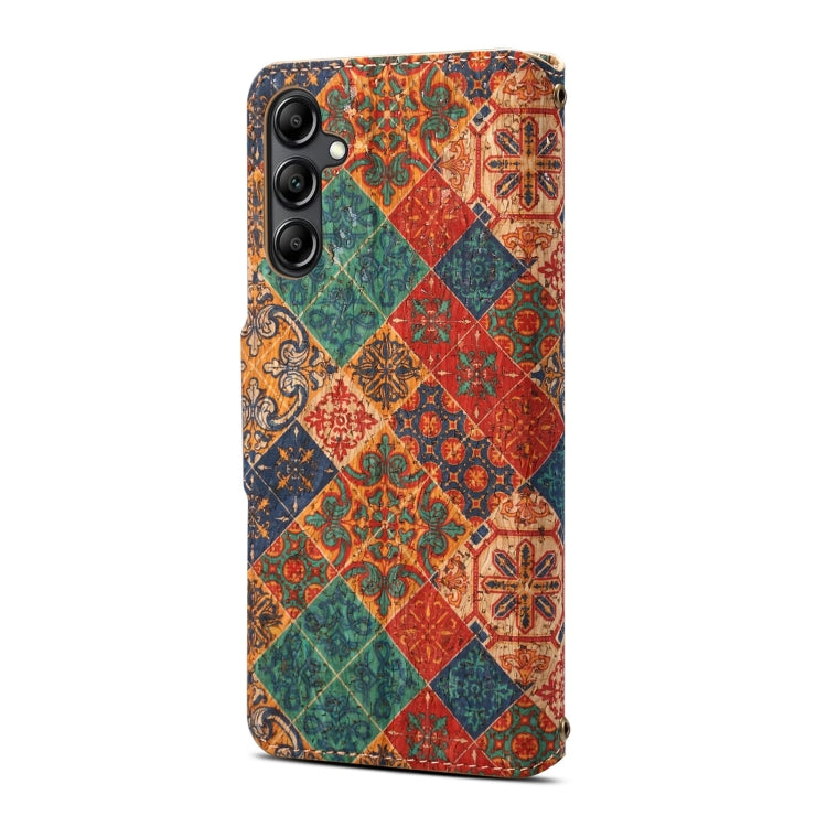 For Samsung Galaxy S24 5G Denior Flower Language Series Cork Fabric Oil Edge Leather Phone Case(Winter) - Galaxy S24 5G Cases by Denior | Online Shopping UK | buy2fix