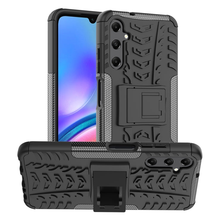 For Samsung Galaxy A05s Tire Texture TPU + PC Phone Case with Holder(Black) - Galaxy Phone Cases by buy2fix | Online Shopping UK | buy2fix