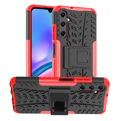 For Samsung Galaxy A05s Tire Texture TPU + PC Phone Case with Holder(Red) - Galaxy Phone Cases by buy2fix | Online Shopping UK | buy2fix