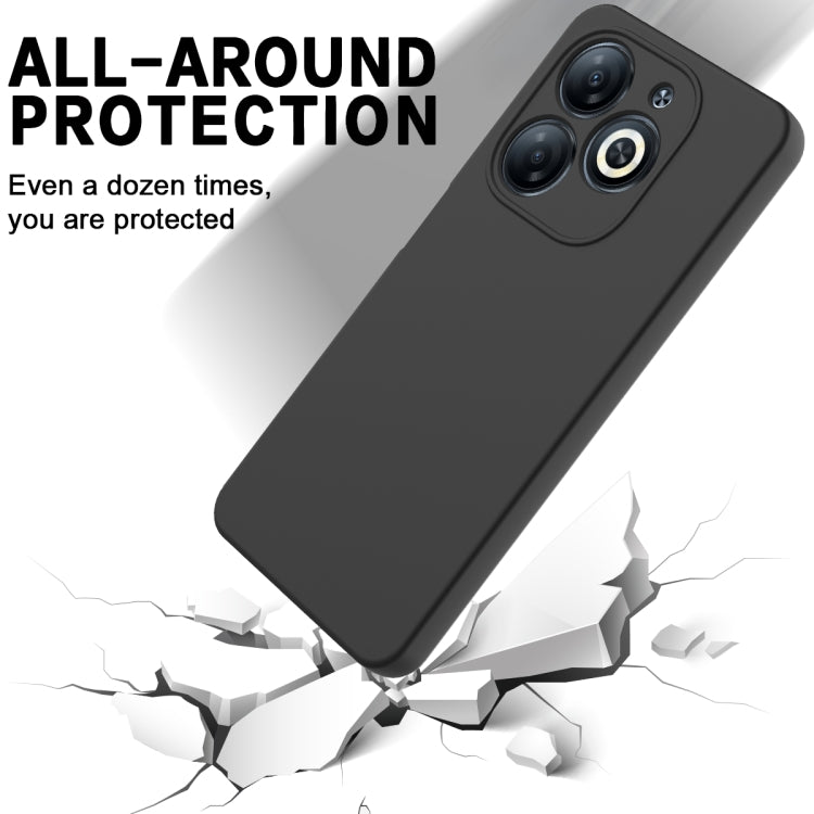 For Infinix Smart 8 Solid Color Liquid Silicone Dropproof Full Coverage Phone Case(Black) - Infinix Cases by buy2fix | Online Shopping UK | buy2fix