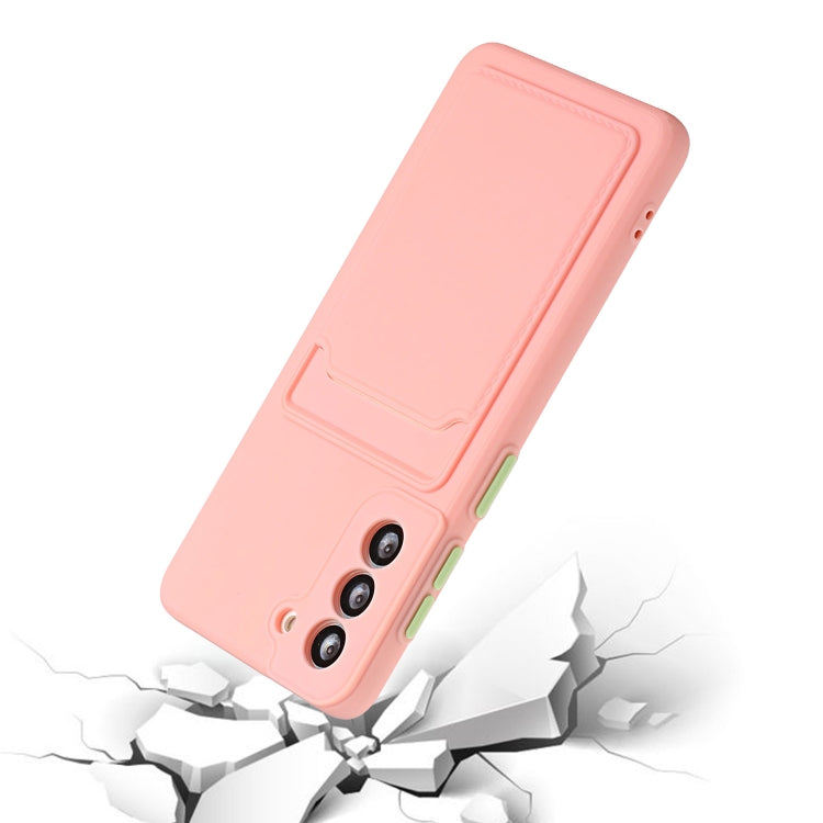 For Samsung Galaxy S24 5G / S25 5G Card Slot Design Shockproof TPU Phone Case(Pink) - Galaxy S24 5G Cases by buy2fix | Online Shopping UK | buy2fix