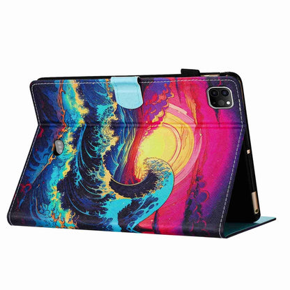 For iPad 11 Pro 2024 / 2020 / Air 4 10.9 Painted Pattern Stitching Smart Leather Tablet Case(Waves) - iPad Air (2022) / (2020) 10.9 Cases by buy2fix | Online Shopping UK | buy2fix