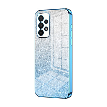 For Samsung Galaxy A23 Gradient Glitter Powder Electroplated Phone Case(Blue) - Galaxy Phone Cases by buy2fix | Online Shopping UK | buy2fix