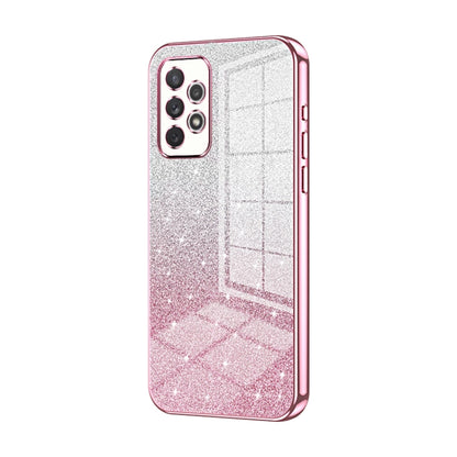 For Samsung Galaxy A72 4G / 5G Gradient Glitter Powder Electroplated Phone Case(Pink) - Galaxy Phone Cases by buy2fix | Online Shopping UK | buy2fix