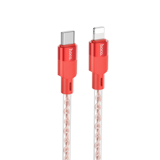 hoco X99 Crystal Junction PD 20W USB-C / Type-C to 8 Pin Silicone Charging Data Cable, Length:1m(Red) - 2 in 1 Cable by hoco | Online Shopping UK | buy2fix