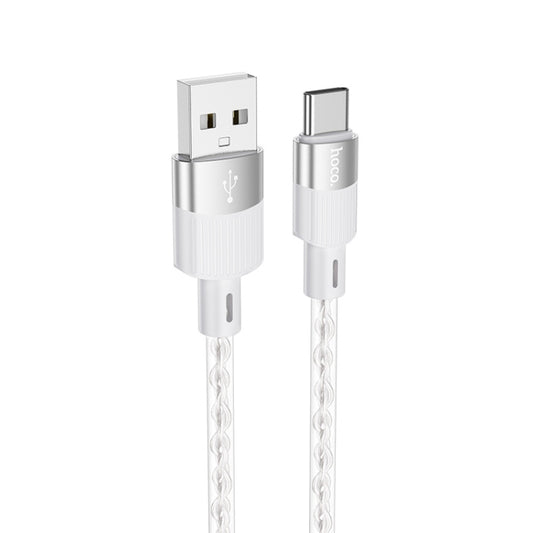 hoco X99 Crystal Junction 3A USB to USB-C / Type-C Silicone Charging Data Cable, Length:1m(Grey) - USB-C & Type-C Cable by hoco | Online Shopping UK | buy2fix