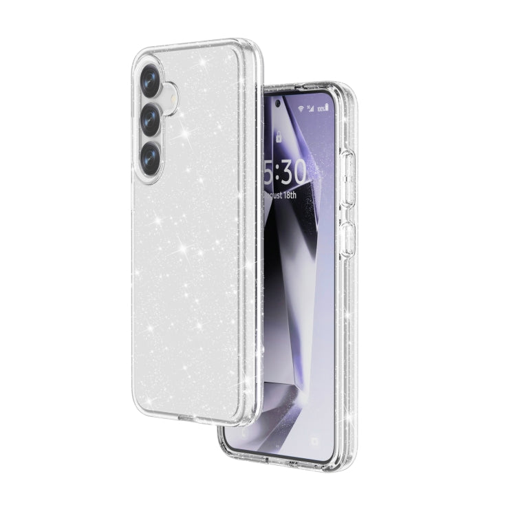 For Samsung Galaxy S25+ 5G Shockproof Terminator Glitter Powder Phone Case(White) - Galaxy S25+ 5G Cases by buy2fix | Online Shopping UK | buy2fix