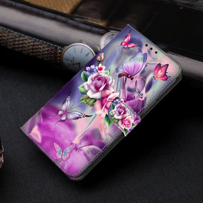 For Honor Magic6 Lite Crystal 3D Shockproof Protective Leather Phone Case(Butterfly) - Honor Cases by buy2fix | Online Shopping UK | buy2fix