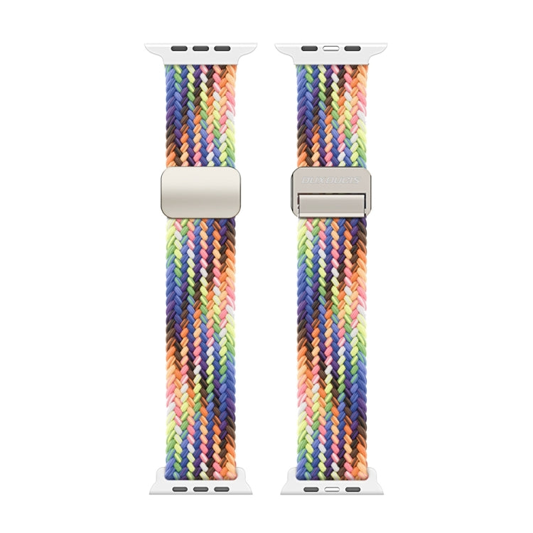 For Apple Watch Series 7 41mm DUX DUCIS Mixture Pro Series Magnetic Buckle Nylon Braid Watch Band(New Rainbow) - Watch Bands by DUX DUCIS | Online Shopping UK | buy2fix