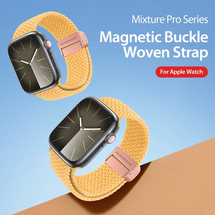 For Apple Watch Series 7 45mm DUX DUCIS Mixture Pro Series Magnetic Buckle Nylon Braid Watch Band(Sunny Color) - Watch Bands by DUX DUCIS | Online Shopping UK | buy2fix