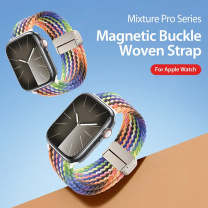 For Apple Watch SE 40mm DUX DUCIS Mixture Pro Series Magnetic Buckle Nylon Braid Watch Band(New Rainbow) - Watch Bands by DUX DUCIS | Online Shopping UK | buy2fix