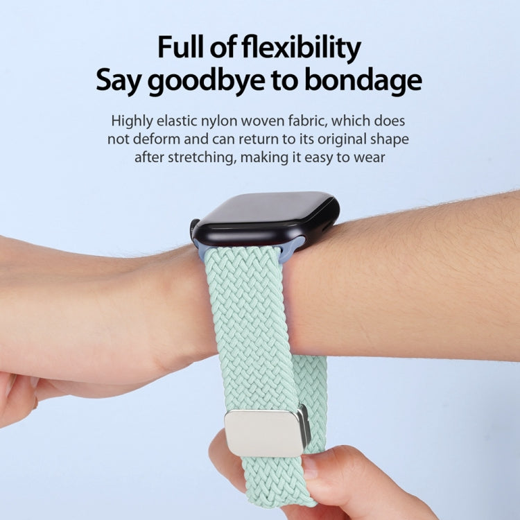 For Apple Watch 38mm DUX DUCIS Mixture Pro Series Magnetic Buckle Nylon Braid Watch Band(Light Mint) - Watch Bands by DUX DUCIS | Online Shopping UK | buy2fix