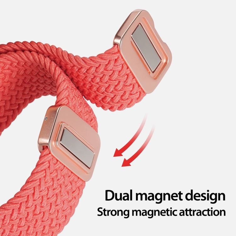 For Apple Watch Series 10 46mm DUX DUCIS Mixture Pro Series Magnetic Buckle Nylon Braid Watch Band(Guava) - Watch Bands by DUX DUCIS | Online Shopping UK | buy2fix