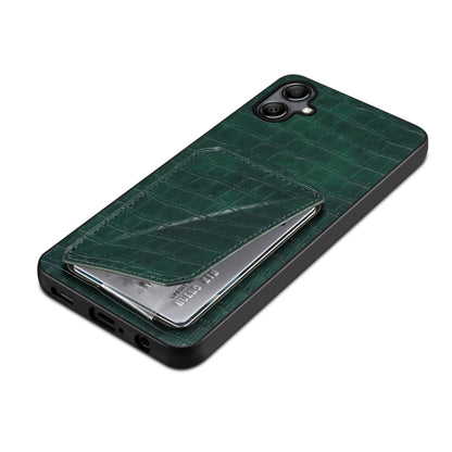 For Samsung Galaxy A13 5G Denior Imitation Crocodile Leather Back Phone Case with Holder(Green) - Galaxy Phone Cases by Denior | Online Shopping UK | buy2fix