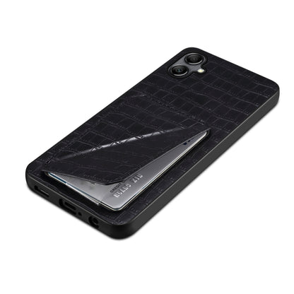 For Samsung Galaxy A14 4G/5G Denior Imitation Crocodile Leather Back Phone Case with Holder(Black) - Galaxy Phone Cases by Denior | Online Shopping UK | buy2fix