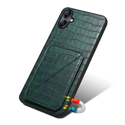 For Samsung Galaxy A32 5G Denior Imitation Crocodile Leather Back Phone Case with Holder(Green) - Galaxy Phone Cases by Denior | Online Shopping UK | buy2fix