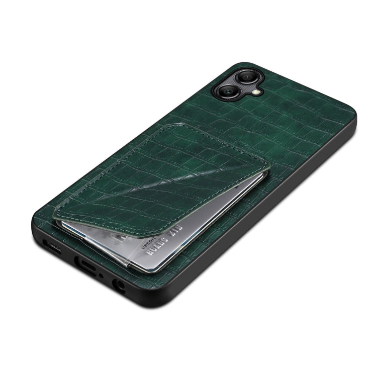 For Samsung Galaxy A33 Denior Imitation Crocodile Leather Back Phone Case with Holder(Green) - Galaxy Phone Cases by Denior | Online Shopping UK | buy2fix