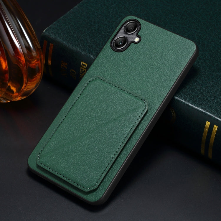 For Samsung Galaxy A13 5G Denior Imitation Calf Leather Back Phone Case with Holder(Green) - Galaxy Phone Cases by Denior | Online Shopping UK | buy2fix