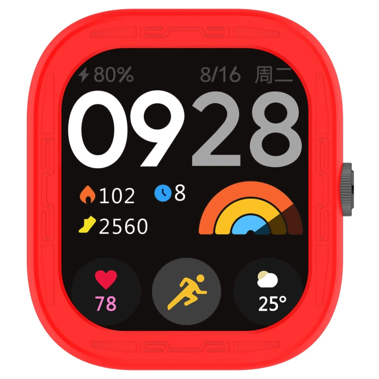 For Redmi Watch 4 Silicone Smart Watch Protective Case(Red) - Watch Cases by buy2fix | Online Shopping UK | buy2fix