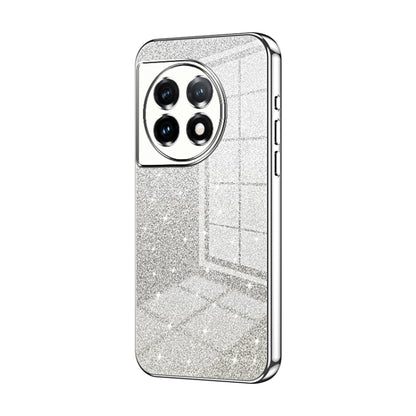 For OnePlus 11 Gradient Glitter Powder Electroplated Phone Case(Silver) - OnePlus Cases by buy2fix | Online Shopping UK | buy2fix