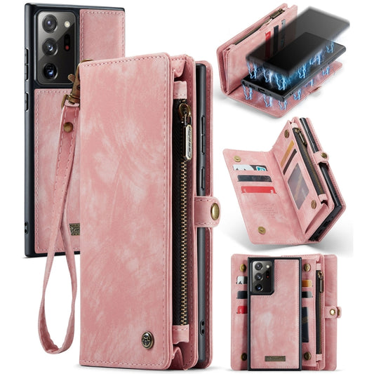 For Samsung Galaxy Note20 Ultra CaseMe-008 Detachable Multifunctional Horizontal Flip Leather Case with Card Slot & Holder & Zipper Wallet & Photo Frame (Pink) - Galaxy Note20 Ultra Cases by CaseMe | Online Shopping UK | buy2fix