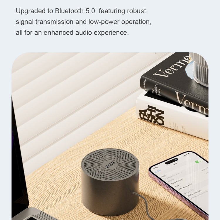 EWA A129 Mini Bluetooth 5.0 Bass Radiator Metal Speaker(Yellow) - Mini Speaker by EWA | Online Shopping UK | buy2fix
