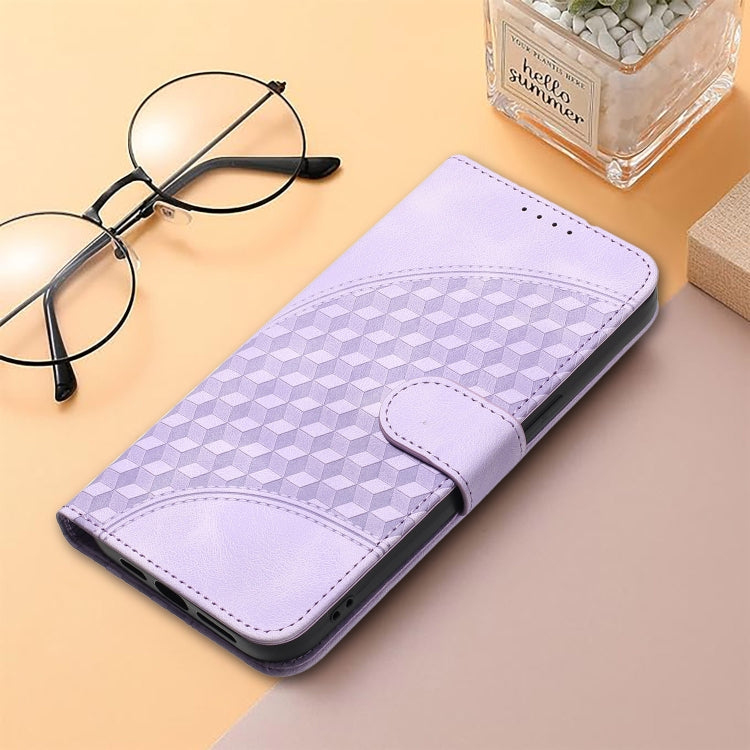 For Samsung Galaxy M55 5G YX0060 Elephant Head Embossed Phone Leather Case with Lanyard(Light Purple) - Galaxy Phone Cases by buy2fix | Online Shopping UK | buy2fix