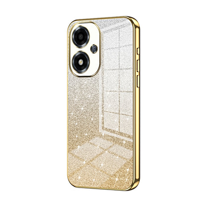For OPPO A2m Gradient Glitter Powder Electroplated Phone Case(Gold) - OPPO Cases by buy2fix | Online Shopping UK | buy2fix