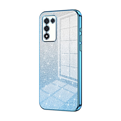 For OPPO K9s / K10 Energy Gradient Glitter Powder Electroplated Phone Case(Blue) - OPPO Cases by buy2fix | Online Shopping UK | buy2fix