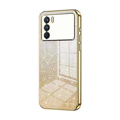 For OPPO K9 Pro Gradient Glitter Powder Electroplated Phone Case(Gold) - OPPO Cases by buy2fix | Online Shopping UK | buy2fix