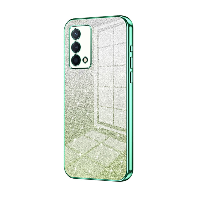 For OPPO K9 Gradient Glitter Powder Electroplated Phone Case(Green) - OPPO Cases by buy2fix | Online Shopping UK | buy2fix