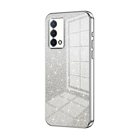 For OPPO K9 Gradient Glitter Powder Electroplated Phone Case(Silver) - OPPO Cases by buy2fix | Online Shopping UK | buy2fix