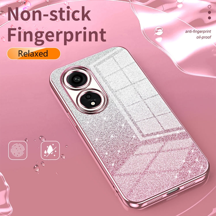 For OPPO Reno2 Gradient Glitter Powder Electroplated Phone Case(Pink) - OPPO Cases by buy2fix | Online Shopping UK | buy2fix