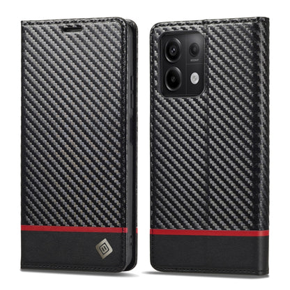 For Xiaomi Redmi 13C / Poco C65 LC.IMEEKE Carbon Fiber Texture Flip Leather Phone Case(Horizontal Black) - Xiaomi Cases by LC.IMEEKE | Online Shopping UK | buy2fix