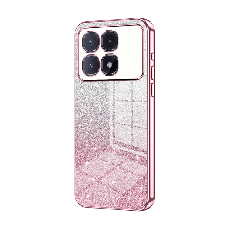 For Xiaomi Redmi K70 Ultra Gradient Glitter Powder Electroplated Phone Case(Pink) - Xiaomi Cases by buy2fix | Online Shopping UK | buy2fix