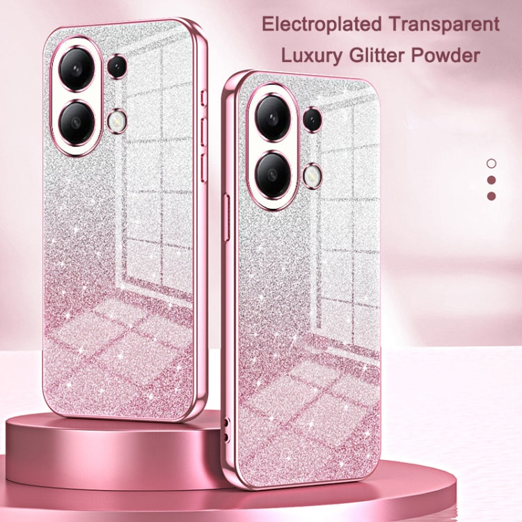 For Xiaomi Redmi K60 Ultra / Xiaomi 13T Gradient Glitter Powder Electroplated Phone Case(Pink) - Redmi K60 Ultra Cases by buy2fix | Online Shopping UK | buy2fix