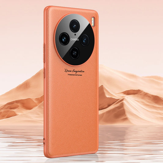 For vivo X100 Pro GKK Precision Hole Ultra-thin Full Coverage Leather Phone Case(Orange) - vivo Tempered Glass by GKK | Online Shopping UK | buy2fix