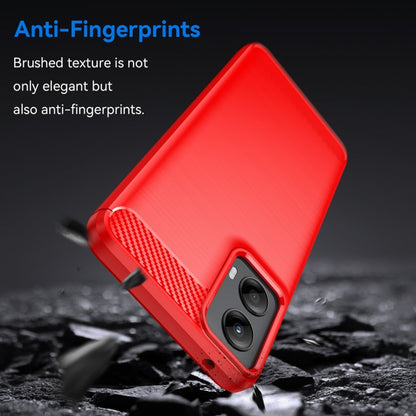 For Motorola Moto G 5G 2024 Carbon Fiber Brushed Texture TPU Phone Case(Red) - Motorola Cases by buy2fix | Online Shopping UK | buy2fix