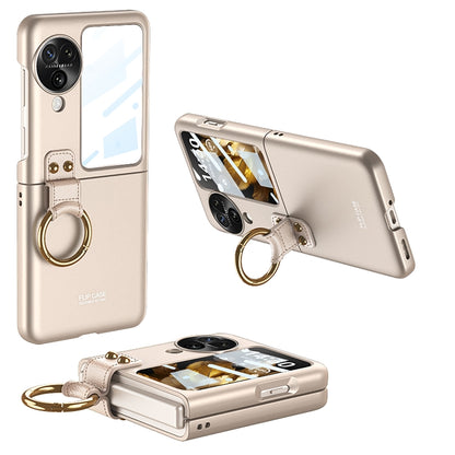 For OPPO Find N3 Flip GKK Integrated Ultra-thin Full Coverage Phone Case with Ring Holder(Gold) - Find N3 Flip Cases by GKK | Online Shopping UK | buy2fix