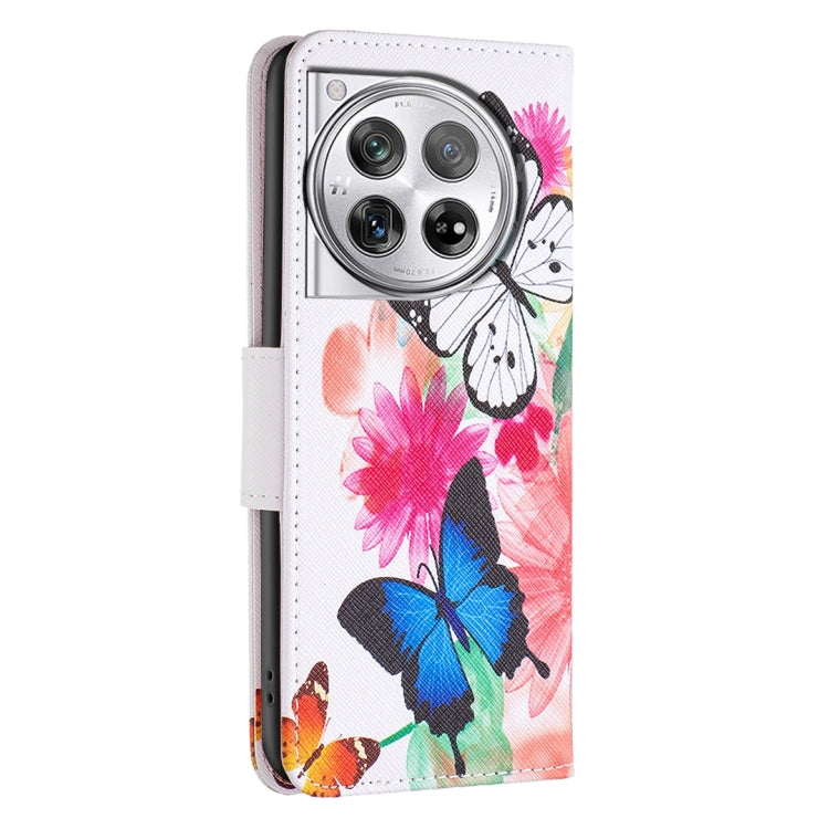 For OnePlus 12 5G Drawing Pattern Leather Phone Case(Butterflies) - OnePlus Cases by buy2fix | Online Shopping UK | buy2fix