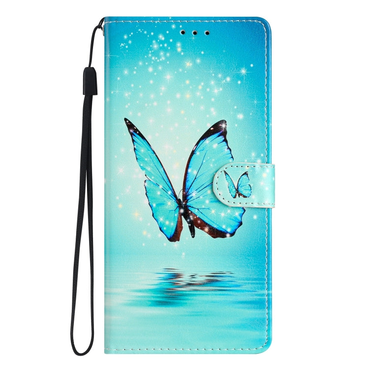 For ZTE Blade A73 5G Colored Drawing Leather Phone Case(Blue Butterfly) - ZTE Cases by buy2fix | Online Shopping UK | buy2fix