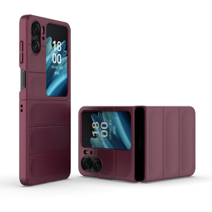 For OPPO Find N2 Flip Magic Shield Fold PC Shockproof Phone Case(Wine Red) - Find N2 Flip Cases by buy2fix | Online Shopping UK | buy2fix