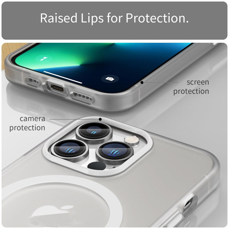 For iPhone 13 Pro MagSafe Frosted Translucent TPU + PC Full Coverage Phone Case(White) - iPhone 13 Pro Cases by buy2fix | Online Shopping UK | buy2fix