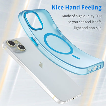 For iPhone 16 Plus MagSafe Frosted Translucent TPU + PC Full Coverage Phone Case(Blue) - iPhone 16 Plus Cases by buy2fix | Online Shopping UK | buy2fix