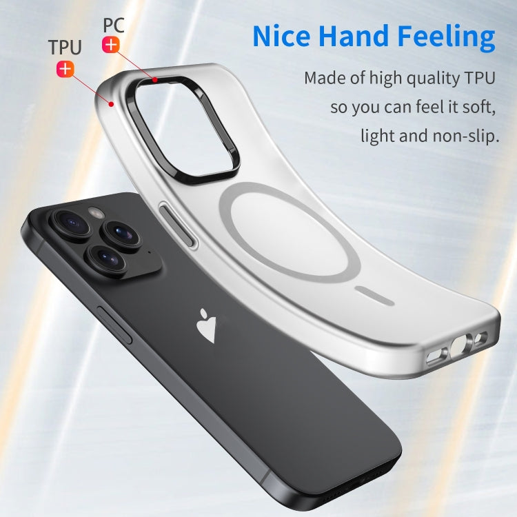 For iPhone 16 Pro Max MagSafe Frosted Translucent TPU + PC Full Coverage Phone Case(Black) - iPhone 16 Pro Max Cases by buy2fix | Online Shopping UK | buy2fix