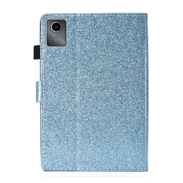 For Lenovo Tab M11/ Xiaoxin Pad 11 2024 Varnish Glitter Powder Smart Leather Tablet Case(Blue) - Lenovo by buy2fix | Online Shopping UK | buy2fix