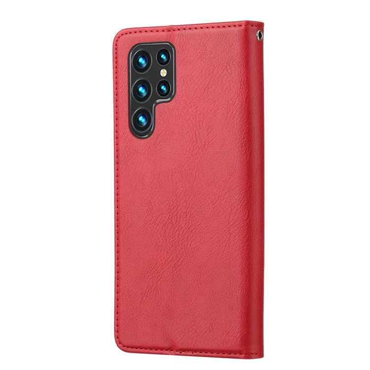 For Samsung Galaxy S25 Ultra 5G Knead Skin Texture Flip Leather Phone Case(Red) - Galaxy S25 Ultra 5G Cases by buy2fix | Online Shopping UK | buy2fix