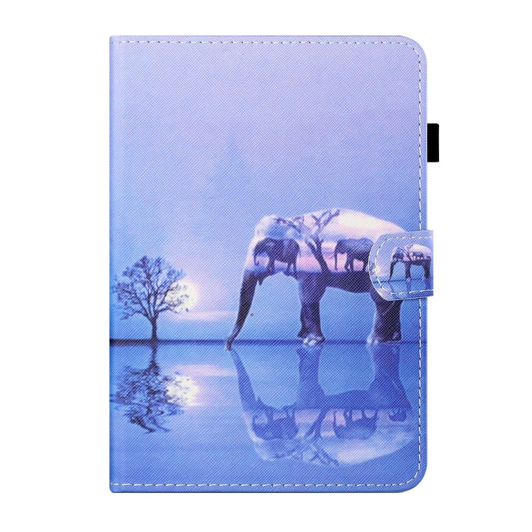 For Lenovo Tab M11/ Xiaoxin Pad 11 2024 Coloured Drawing Stitching Smart Leather Tablet Case(Tree and Elephant) - Lenovo by buy2fix | Online Shopping UK | buy2fix