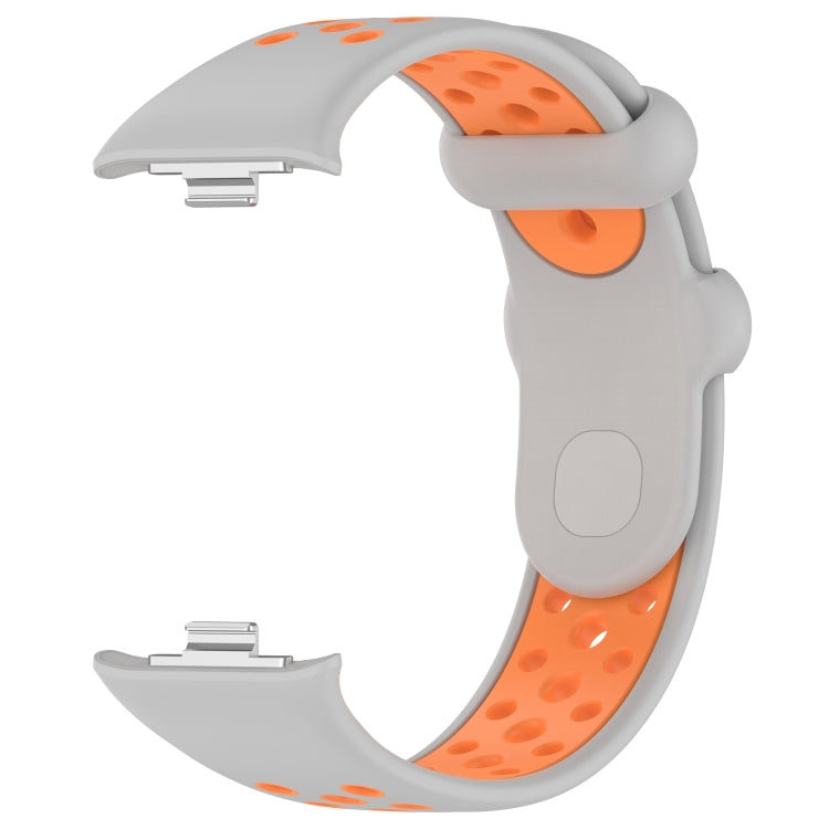For Redmi Watch 4 Two Color Silicone Sports Watch Band(Grey Orange) - Watch Bands by buy2fix | Online Shopping UK | buy2fix